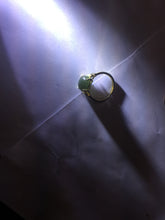 Load image into Gallery viewer, 100% Natural green gray black nephrite cabochon Jade ring (adjustable size) HE111