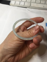 Load image into Gallery viewer, 51.5mm certified Type A 100% Natural light green purple white slim oval Jadeite Jade bangle BG221-8577