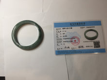 Load image into Gallery viewer, 61.2mm certified type A 100% Natural oily dark green gray black with flying snow Jadeite jade bangle PC208-7672