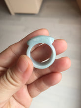 Load image into Gallery viewer, Size 10 1/4 100% natural type A light green saddle jadeite jade thumb ring BQ77
