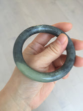 Load image into Gallery viewer, Sale! 100% Natural Certified 56 mm black/white (籽料青花) seed material round cut nephrite Jade bangle HHE105-5500