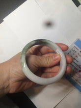 Load image into Gallery viewer, 60mm certified type A 100% Natural green/dark green/white jadeite jade bangle BG26-1711
