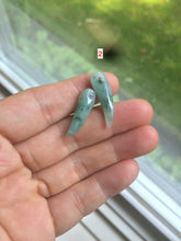 Load image into Gallery viewer, 100% Natural type A icy watery purple/green/white Chili Pepper Jadeite Jade earring group B201