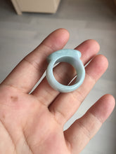 Load image into Gallery viewer, Size 10 1/4 100% natural type A light green saddle jadeite jade thumb ring BQ77