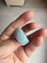 Load image into Gallery viewer, Size 10 1/4 100% natural type A light green saddle jadeite jade thumb ring BQ77