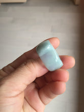 Load image into Gallery viewer, Size 10 1/4 100% natural type A light green saddle jadeite jade thumb ring BQ77