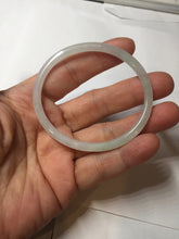 Load image into Gallery viewer, 51.5mm certified Type A 100% Natural light green purple white slim oval Jadeite Jade bangle BG221-8577