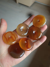 Load image into Gallery viewer, 33-34mm 100% natural icy clear red/yellow agate safety guardian donut add-on item SY26