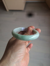 Load image into Gallery viewer, 51.5mm certified 100% natural Type A sunny green/white oval jadeite jade bangle BH57-6125