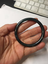 Load image into Gallery viewer, 51.9mm certified Type A 100% Natural dark green/black/gray Guatemala slim round cut Jadeite bangle PH181-2446