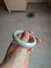 Load image into Gallery viewer, 51.5mm certified 100% natural Type A sunny green/white oval jadeite jade bangle BH57-6125
