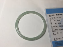 Load image into Gallery viewer, 57mm Certified Type A 100% Natural icy watery white/light green flat slim Jadeite Jade bangle BG222-8572