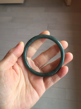 Load image into Gallery viewer, 55.3mm Certified Type A 100% Natural dark green/blue/gray Guatemala slim round cut Jadeite bangle PH145-4305