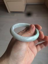 Load image into Gallery viewer, 51.5mm certified 100% natural Type A sunny green/white oval jadeite jade bangle BH57-6125