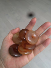 Load image into Gallery viewer, 33-34mm 100% natural icy clear red/yellow agate safety guardian donut add-on item SY26