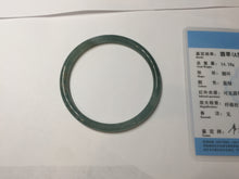 Load image into Gallery viewer, 55.3mm Certified Type A 100% Natural dark green/blue/gray Guatemala slim round cut Jadeite bangle PH145-4305