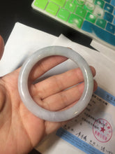 Load image into Gallery viewer, 54mm certificated Type A 100% Natural light green/white round cut Jadeite Jade bangle BK70-9864