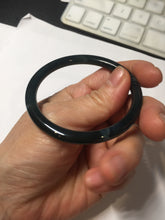 Load image into Gallery viewer, 51.9mm certified Type A 100% Natural dark green/black/gray Guatemala slim round cut Jadeite bangle PH181-2446