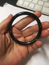 Load image into Gallery viewer, 51.9mm certified Type A 100% Natural dark green/black/gray Guatemala slim round cut Jadeite bangle PH181-2446
