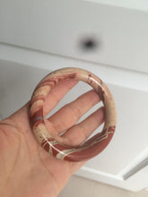Load image into Gallery viewer, 61mm 100% natural red/pink/ round cut red jasper stone bangle CB73