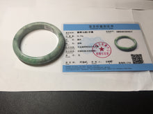 Load image into Gallery viewer, 56mm Certified Type A 100% Natural sunny green gray Jadeite Jade bangle BK131-4417