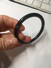 Load image into Gallery viewer, 51.9mm certified Type A 100% Natural dark green/black/gray Guatemala slim round cut Jadeite bangle PH181-2446