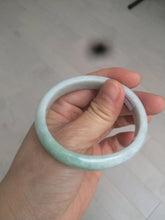 Load image into Gallery viewer, 51.5mm certified 100% natural Type A sunny green/white oval jadeite jade bangle BH57-6125
