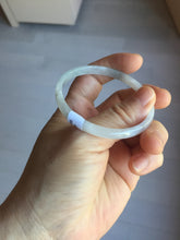 Load image into Gallery viewer, 50mm Certified Type A 100% Natural icy watery light purple green white slim Jadeite Jade bangle PJ55-2049