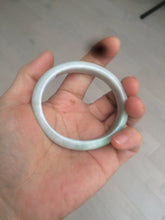Load image into Gallery viewer, 51.5mm certified 100% natural Type A sunny green/white oval jadeite jade bangle BH57-6125