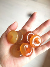 Load image into Gallery viewer, 30.5mm 100% natural icy clear red/yellow agate safety guardian donut add on item SY25