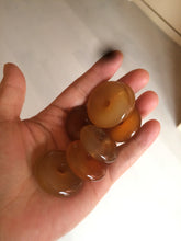 Load image into Gallery viewer, 30.5mm 100% natural icy clear red/yellow agate safety guardian donut add on item SY25