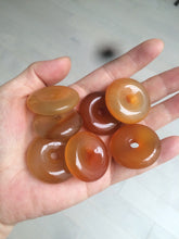 Load image into Gallery viewer, 30.5mm 100% natural icy clear red/yellow agate safety guardian donut add on item SY25