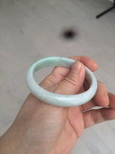 Load image into Gallery viewer, 51.5mm certified 100% natural Type A sunny green/white oval jadeite jade bangle BH57-6125