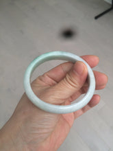 Load image into Gallery viewer, 51.5mm certified 100% natural Type A sunny green/white oval jadeite jade bangle BH57-6125