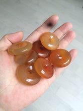 Load image into Gallery viewer, 30.5mm 100% natural icy clear red/yellow agate safety guardian donut add on item SY25