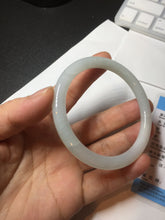 Load image into Gallery viewer, Shopify only 5385mm Certified 100% natural Type A light green white jadeite jade bangle AX135-0224 add on item