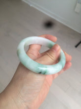 Load image into Gallery viewer, 56.7mm certified 100% natural type A sunny green/white jadeite jade bangle BK71-5217