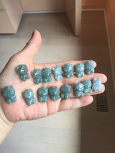 Load image into Gallery viewer, Type A 100% Natural dark green blue gray black Guatemala jadeite jade Snowflake Kitty(雪花猫) pendant BS138 Add one item