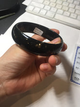 Load image into Gallery viewer, 63.9mm 100% Natural dark green/black meteorite Stellar Night sky nephrite bangle HT121-1020