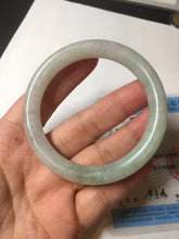Load image into Gallery viewer, 53.7mm certified natural 100% natural Type A light green round cut jadeite jade bangle BP6-4993