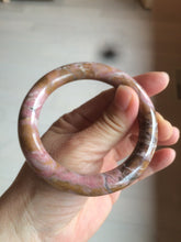 Load image into Gallery viewer, 56mm 100% natural red/pink/black/gray/brown round cut rose stone (Rhodonite) bangle SY24