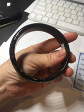 Load image into Gallery viewer, 63.9mm 100% Natural dark green/black meteorite Stellar Night sky nephrite bangle HT121-1020
