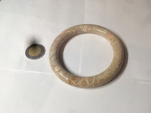 Load image into Gallery viewer, 55.6mm 100% natural beige yellow pink round cut Coral Jade (珊瑚玉) bangle SY59
