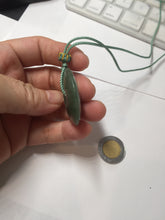 Load image into Gallery viewer, 34mm Type A 100% Natural oily dark green(老油青) Jadeite Jade Safety Guardian lenticular disc Button donuts pendant PA106