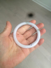 Load image into Gallery viewer, 54.5mm certified 100% natural light green/white/purple round cut jadeite jade bangle BK85-4668