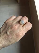 Load image into Gallery viewer, 100% Natural pale pink(藕粉) light gray nephrite cabochon Jade ring (adjustable size) HE114