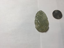 Load image into Gallery viewer, Type A 100% Natural Icy Watery Light Green gray (淡油冰)Jadeite Jade Greatest of All Time Goat Pendant PC229