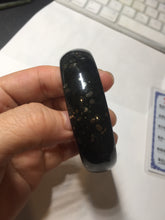 Load image into Gallery viewer, 63.9mm 100% Natural dark green/black meteorite Stellar Night sky nephrite bangle HT121-1020