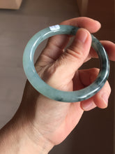 Load image into Gallery viewer, 57mm Certified type A 100% Natural light green blue purple gray black Jadeite bangle PB275-2747
