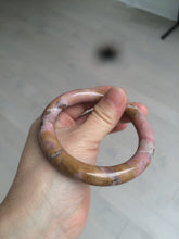 Load image into Gallery viewer, 56mm 100% natural red/pink/black/gray/brown round cut rose stone (Rhodonite) bangle SY24